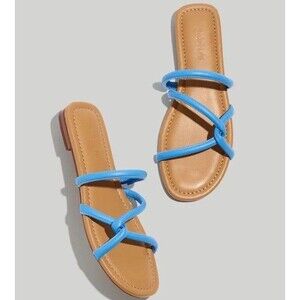 Madewell Women’s The Amel Slide Sandal Ornamental Blue Leather Size 9 NK019